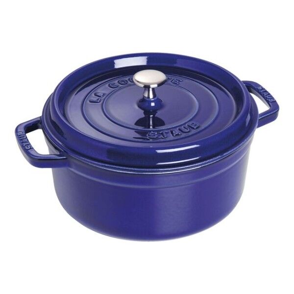 Staub Cocotte, 22 cm, Dunkelblau, rund, Gusseisen