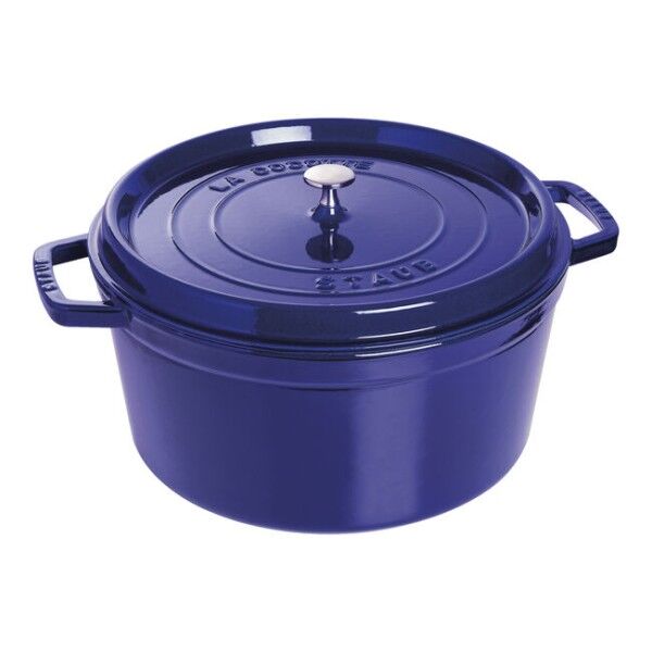 Staub Cocotte, 30 cm, Dunkelblau, rund, Gusseisen