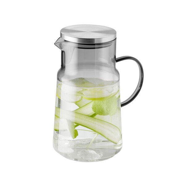 Saft- / Wasserkanne Ø 13 cm, H: 23 cm, 2 Liter Glas, Polypropylen, Silikon