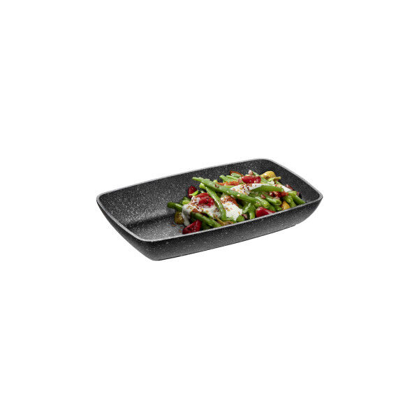 APS GN 1/4 Schale -FROSTFIRE- 26,5 x 16,2 cm, H: 4,5 cm Aluminium, schwarz / silber